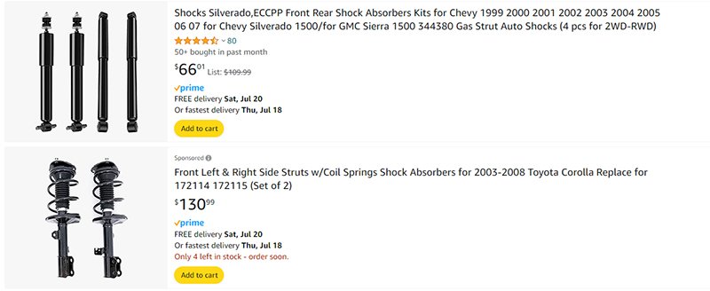 shock absorber price