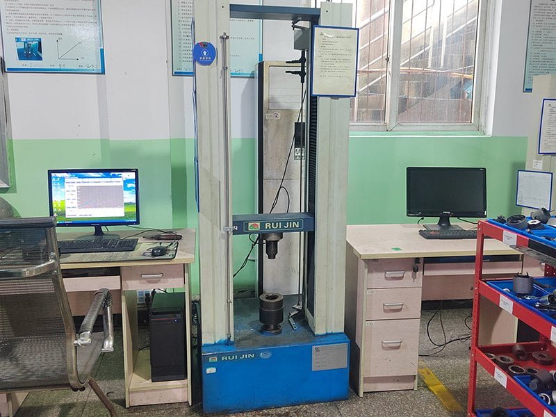 Tensile strength testing equipment evaluating rubber material durability