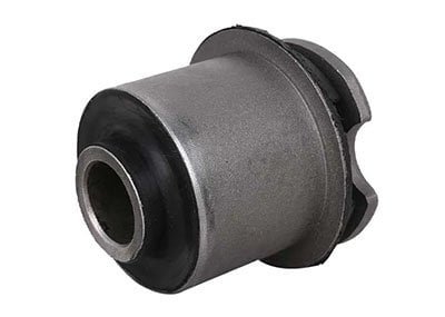 Axle bushing for rear axle mounting and vibration dampening