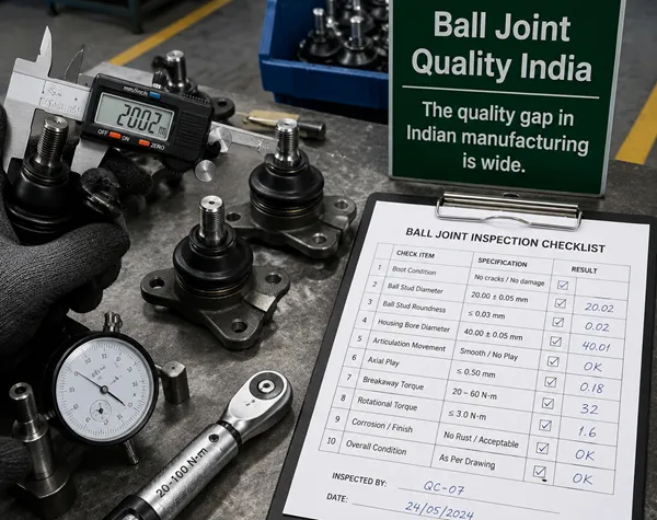 Quality inspection of ball joints from India