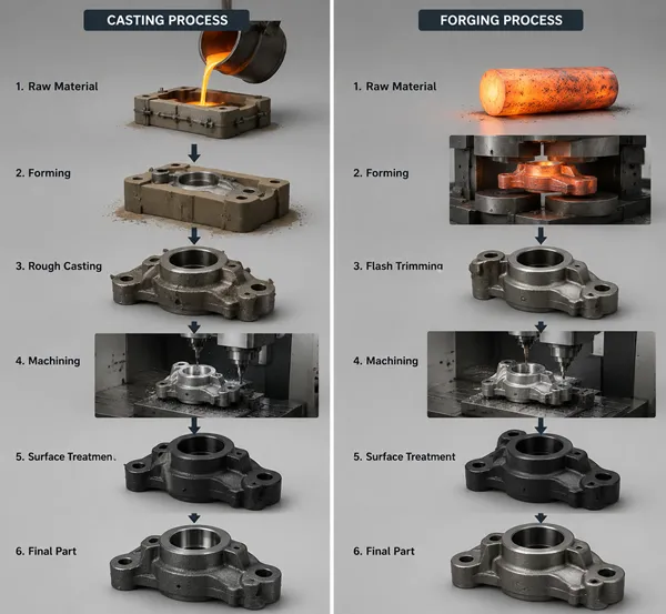 Forged vs cast ball joint manufacturing Forged vs cast ball joint housing manufacturing process