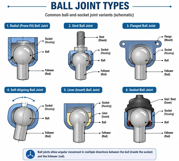 Types of ball joints diagram