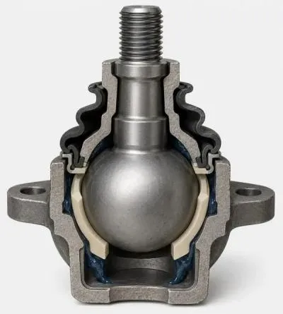 Ball joint material cross section