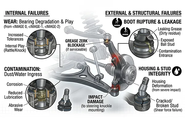 Common lower ball joint failure points