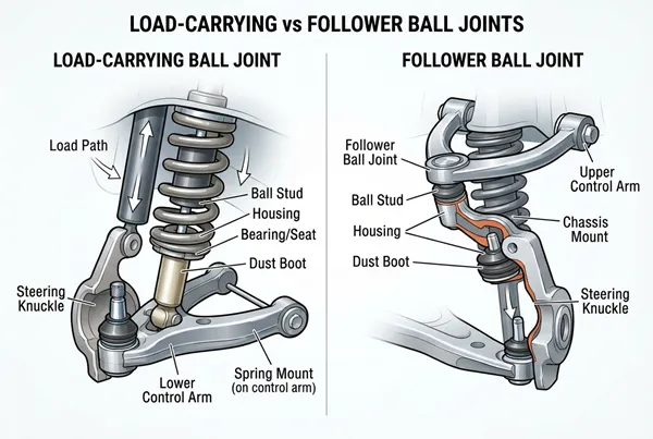 types of ball joints by load carrying and follower function