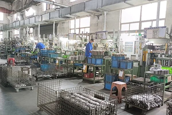 Brake pad factory production and quality inspection area