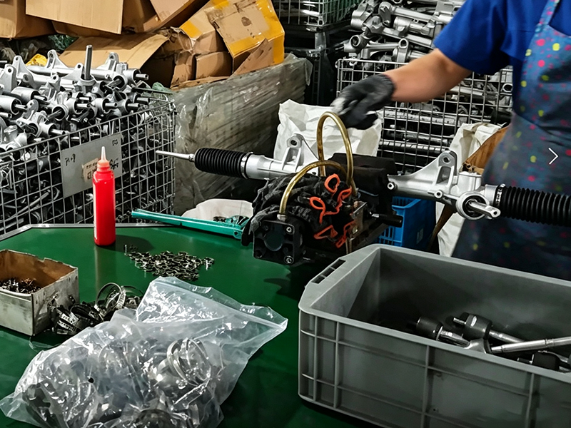 Tie rod assembly on steering rack