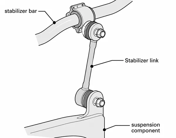 Stabilizer link connecting stabilizer bar to suspension component