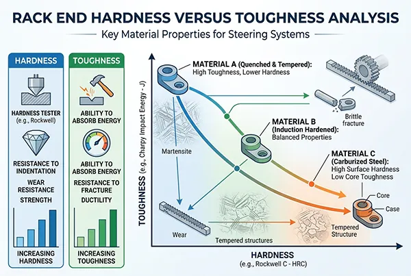 rack end hardness versus toughness analysis