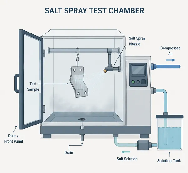 Salt spray testing for sway bar link surface treatment