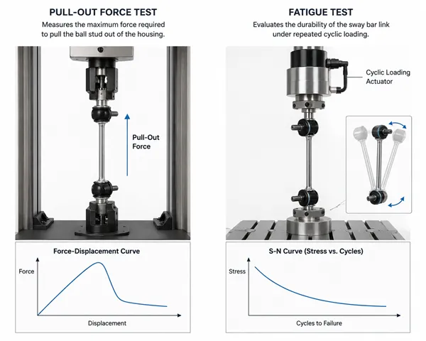 Sway bar link pull-out force and fatigue testing