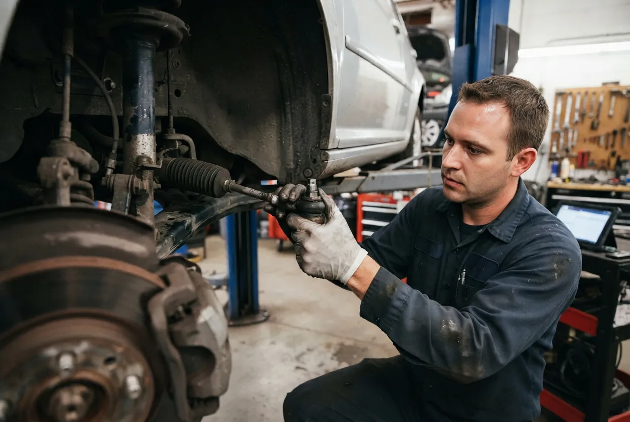 Tracing steering play to confirm a bad rack end how a technician confirms a bad rack end by tracing play