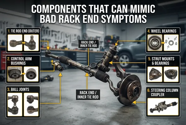 Comparing a bad rack end with similar steering faults components that can mimic bad rack end symptoms