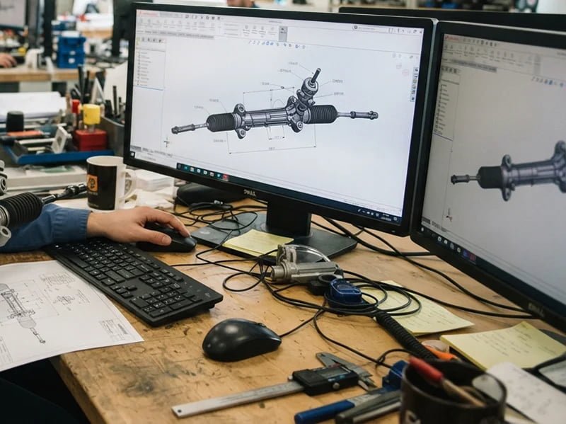 Sample-based steering rack development and customization
