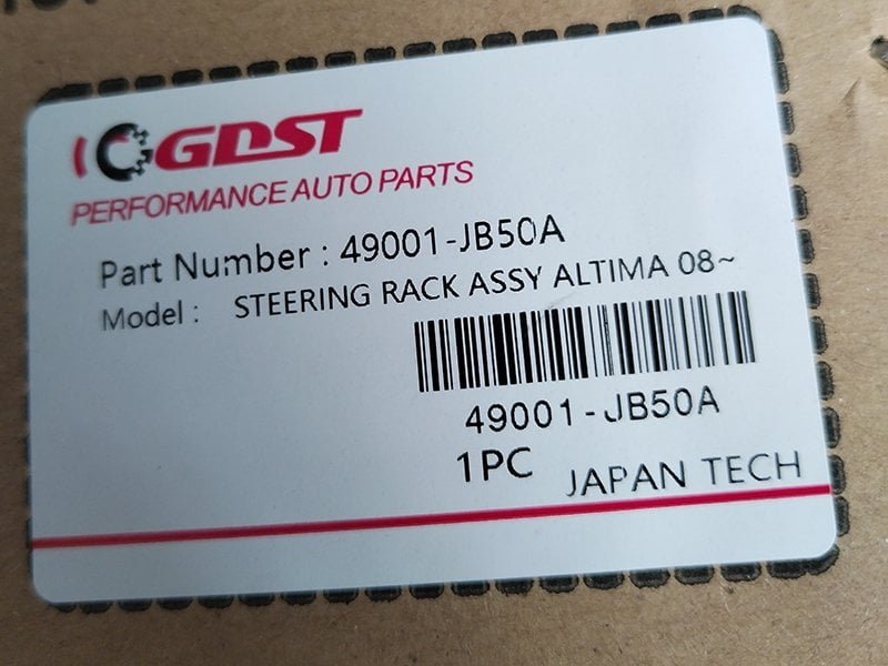 Custom branded color poly bag for steering racks