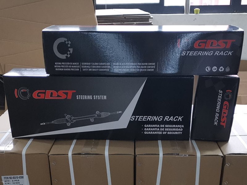 Custom branded color box for steering racks