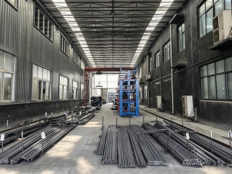 Incoming steel and raw material inspection for rack end production