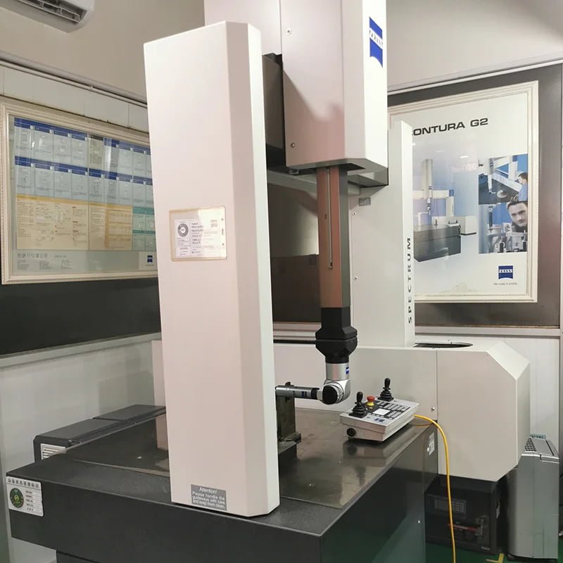 CMM dimensional measurement of rack end within 0.2 mm tolerance