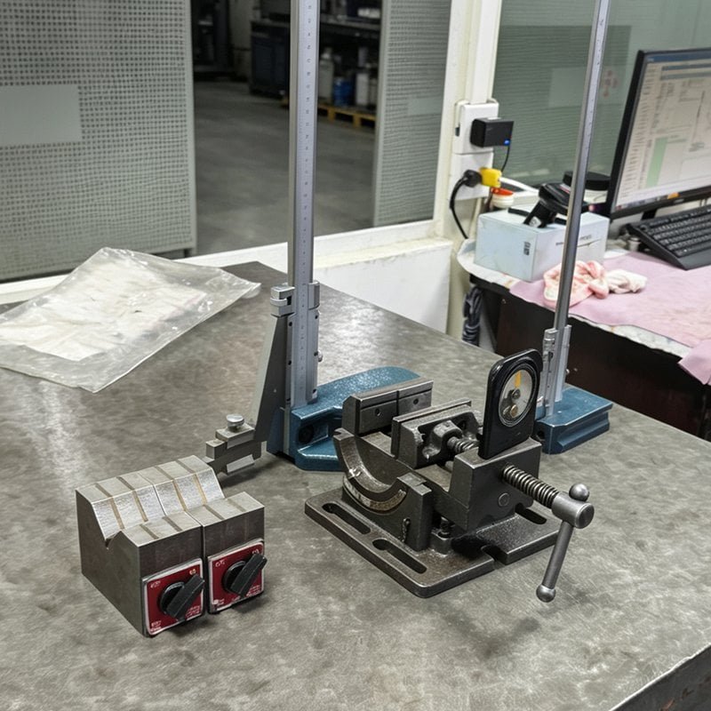 Rack end thread gauge and pitch verification on the inspection bench